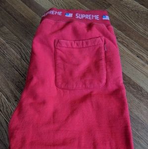 Supreme red sweatpants